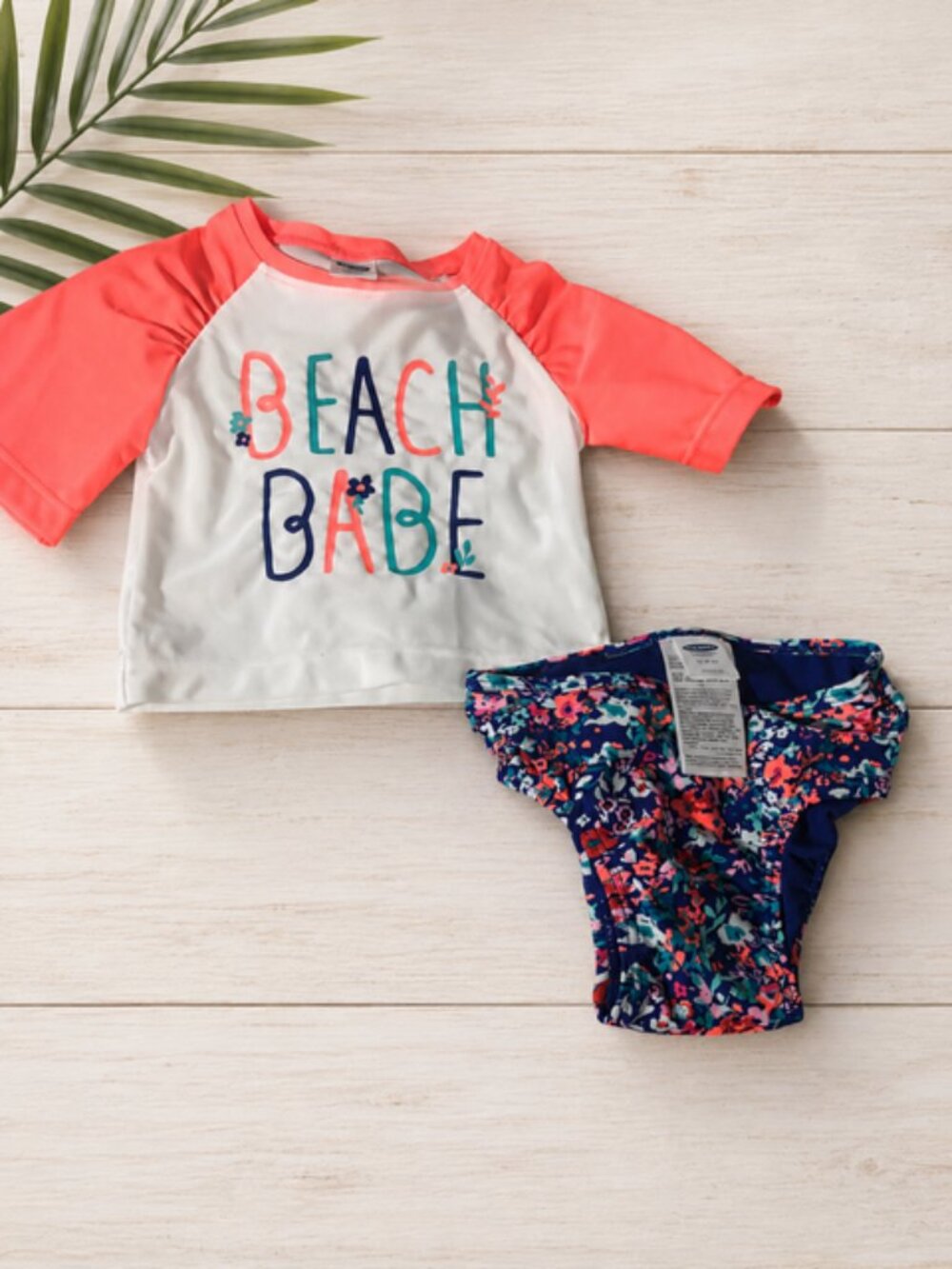 🏖️ Old Navy Baby “Beach Babe” 2-Piece Swimsuit Set – 3-6 Months